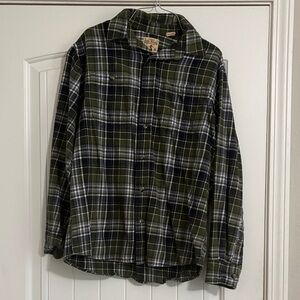 RedHead Olive and Navy Plaid Casual Shirt